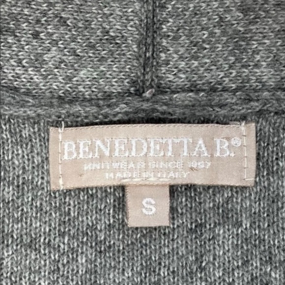 Cashmere Wool Cardigan Open Drape Bendetta B Size Small Gray - Picture 11 of 12